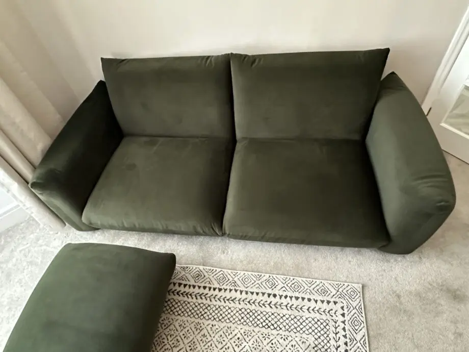 Daals Moss Green Gianni 3 seater sofa and footstool