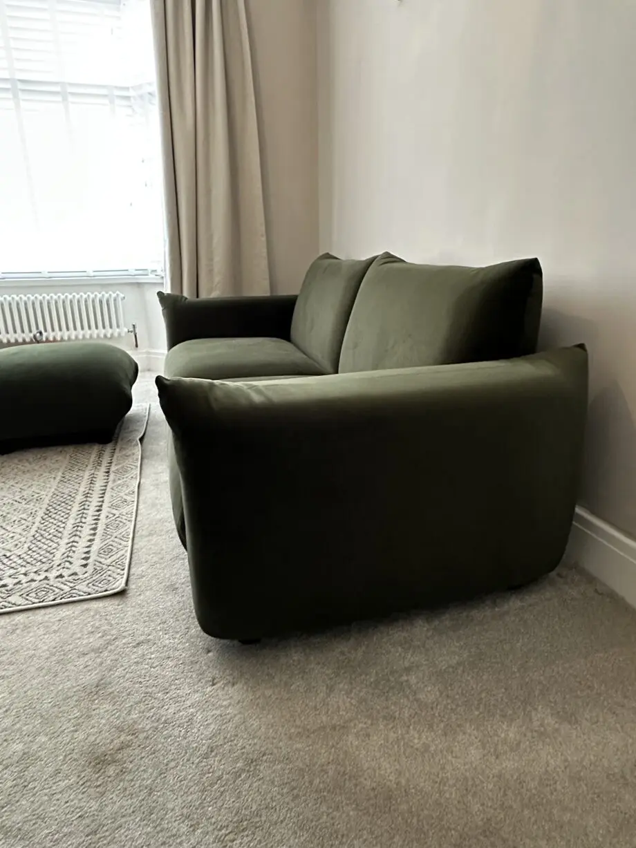 Daals Moss Green Gianni 3 seater sofa and footstool
