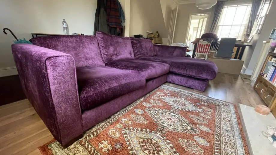 Sofology Purple 3 Seater Chaise Sofa
