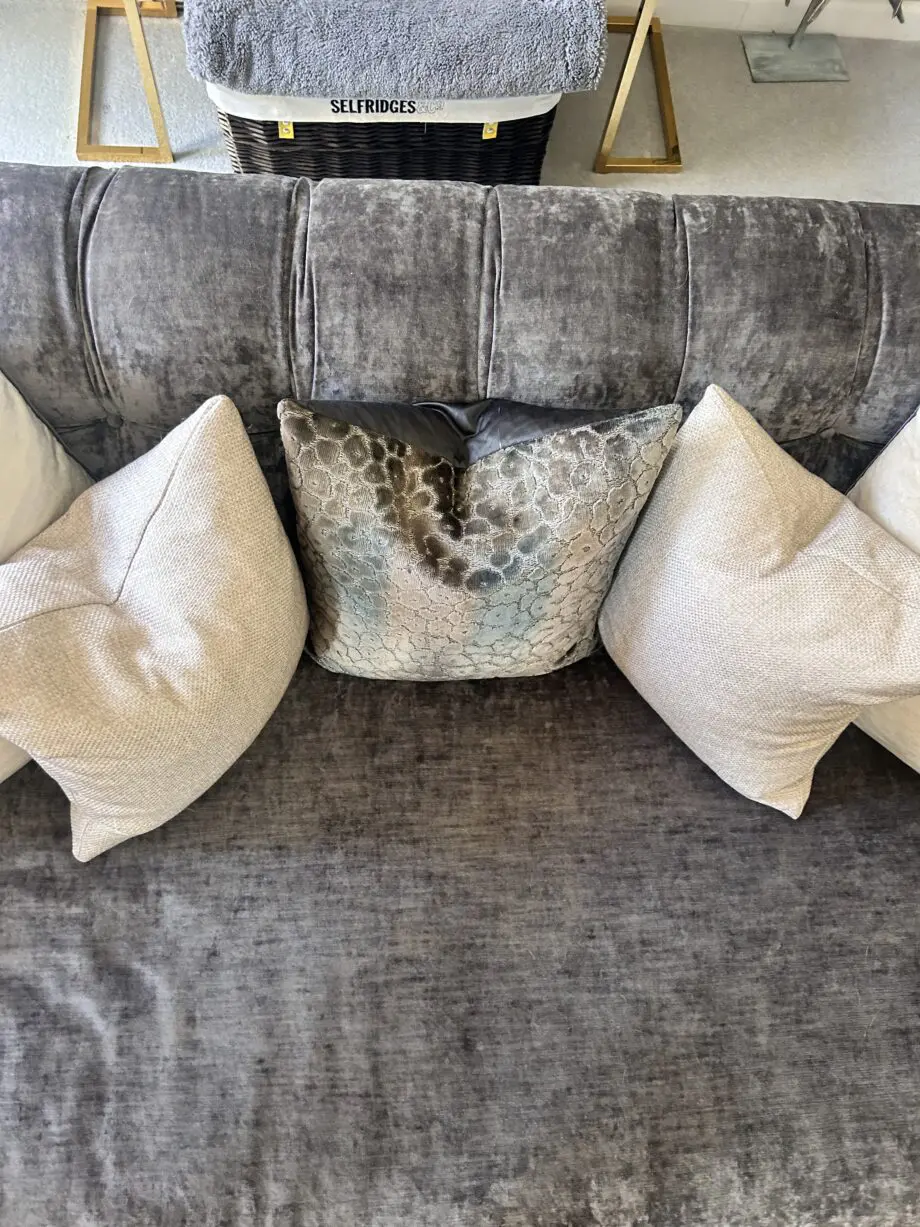 Charcoal Grey Grand Velvet 4-Seater Sofa