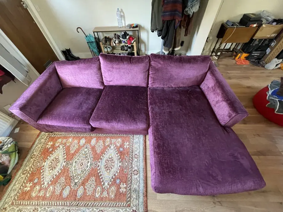 Sofology Purple 3 Seater Chaise Sofa