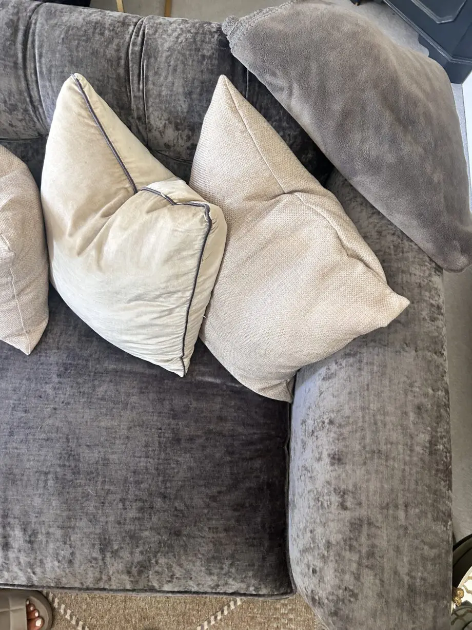 Charcoal Grey Grand Velvet 4-Seater Sofa