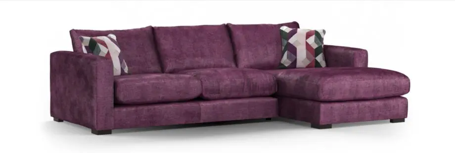 Sofology Purple 3 Seater Chaise Sofa