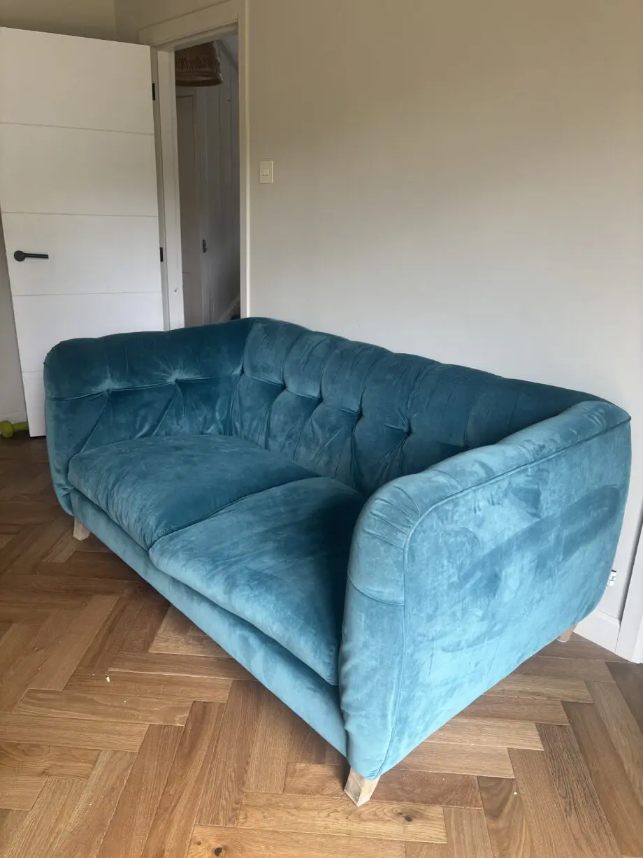 Loaf Teal Sofa and Footstoll