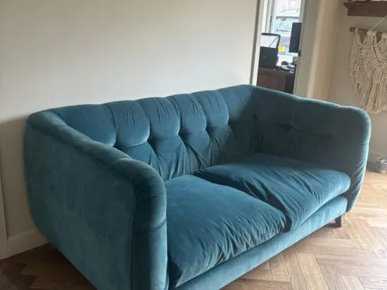 Loaf Teal Sofa and Footstoll