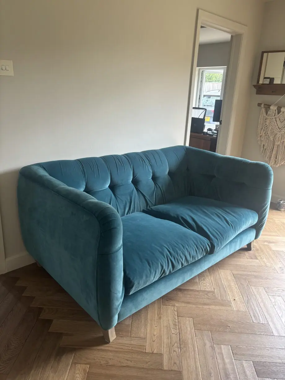 Loaf Teal Sofa and Footstoll