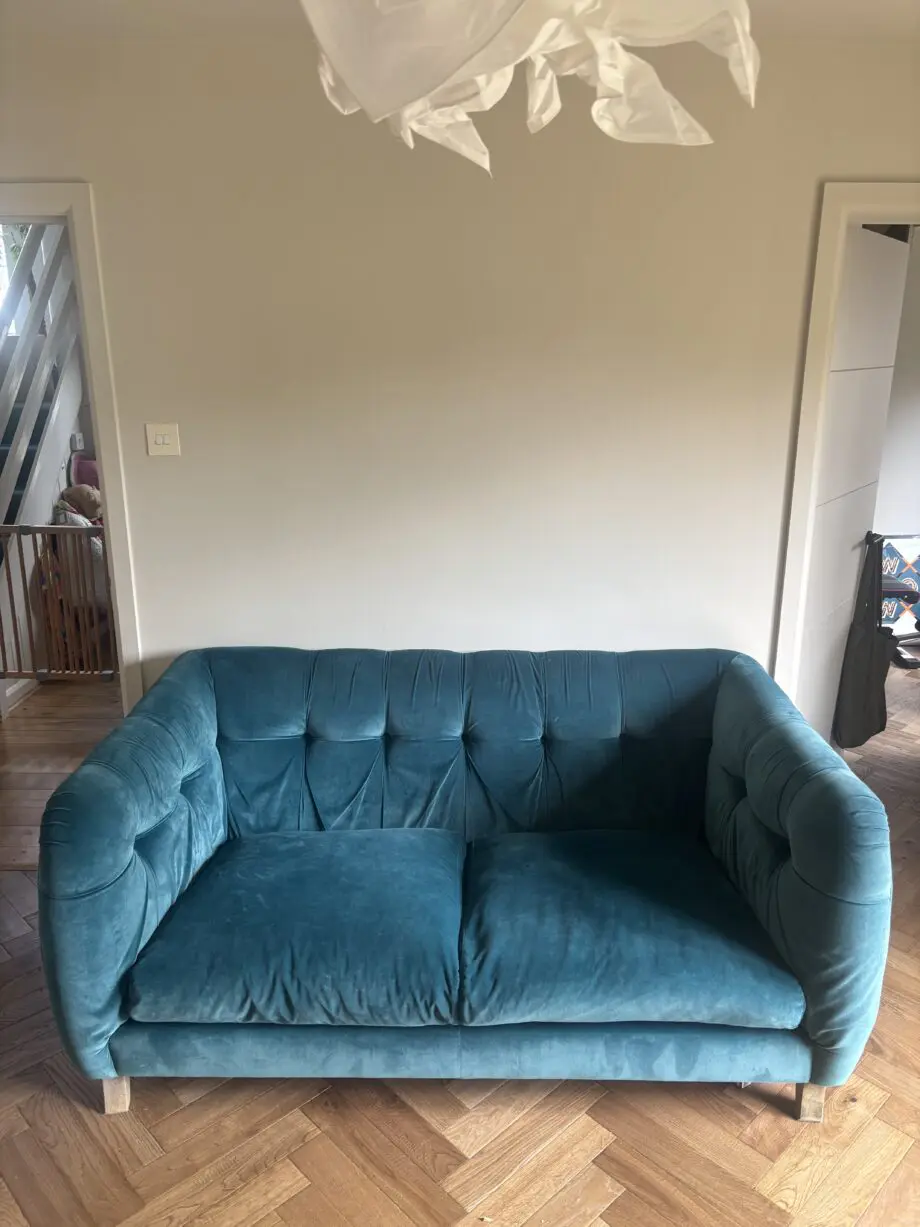 Loaf Teal Sofa and Footstoll