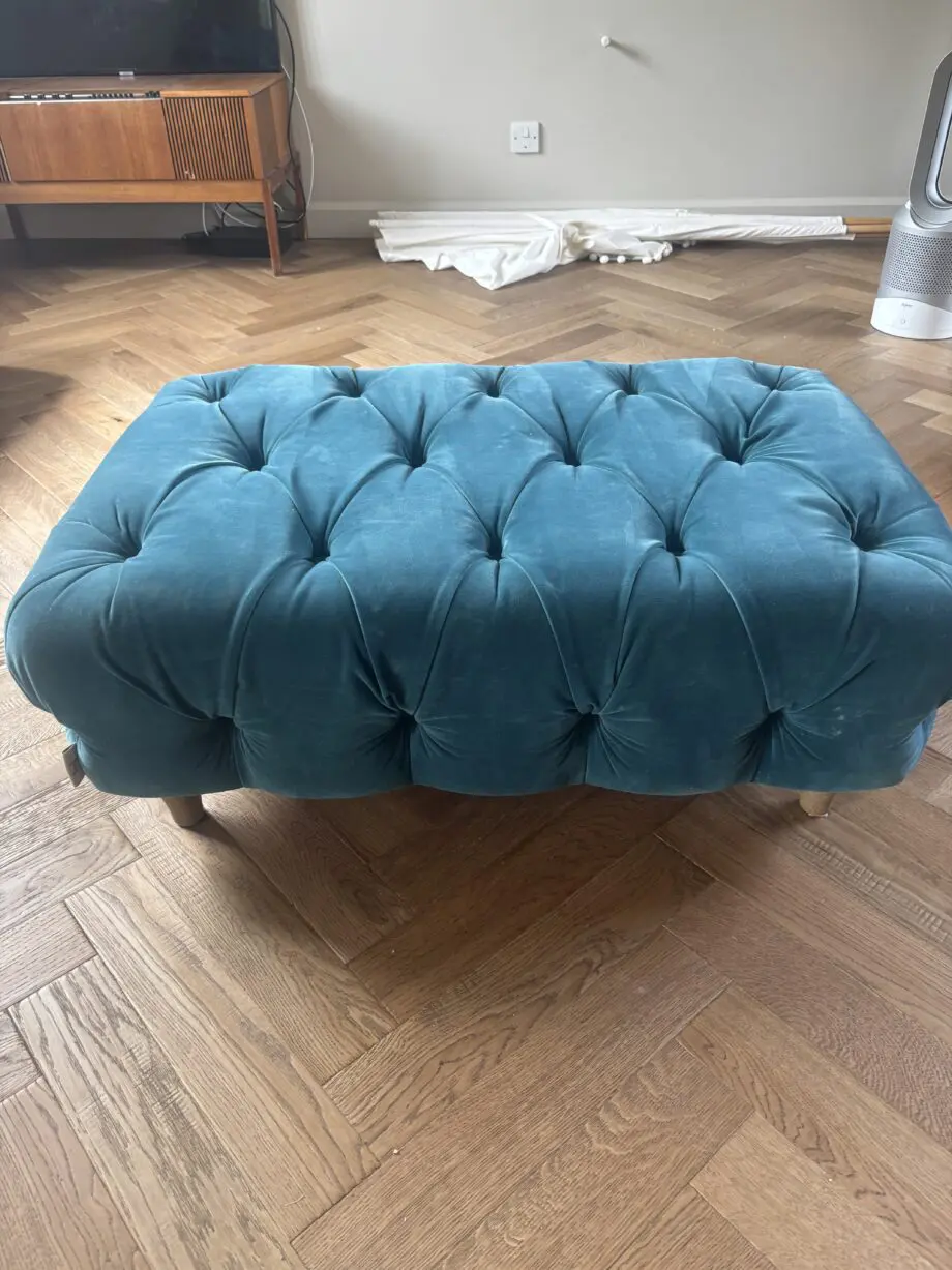 Loaf Teal Sofa and Footstoll