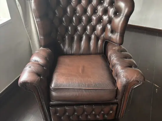 Chesterfield monk back recliner