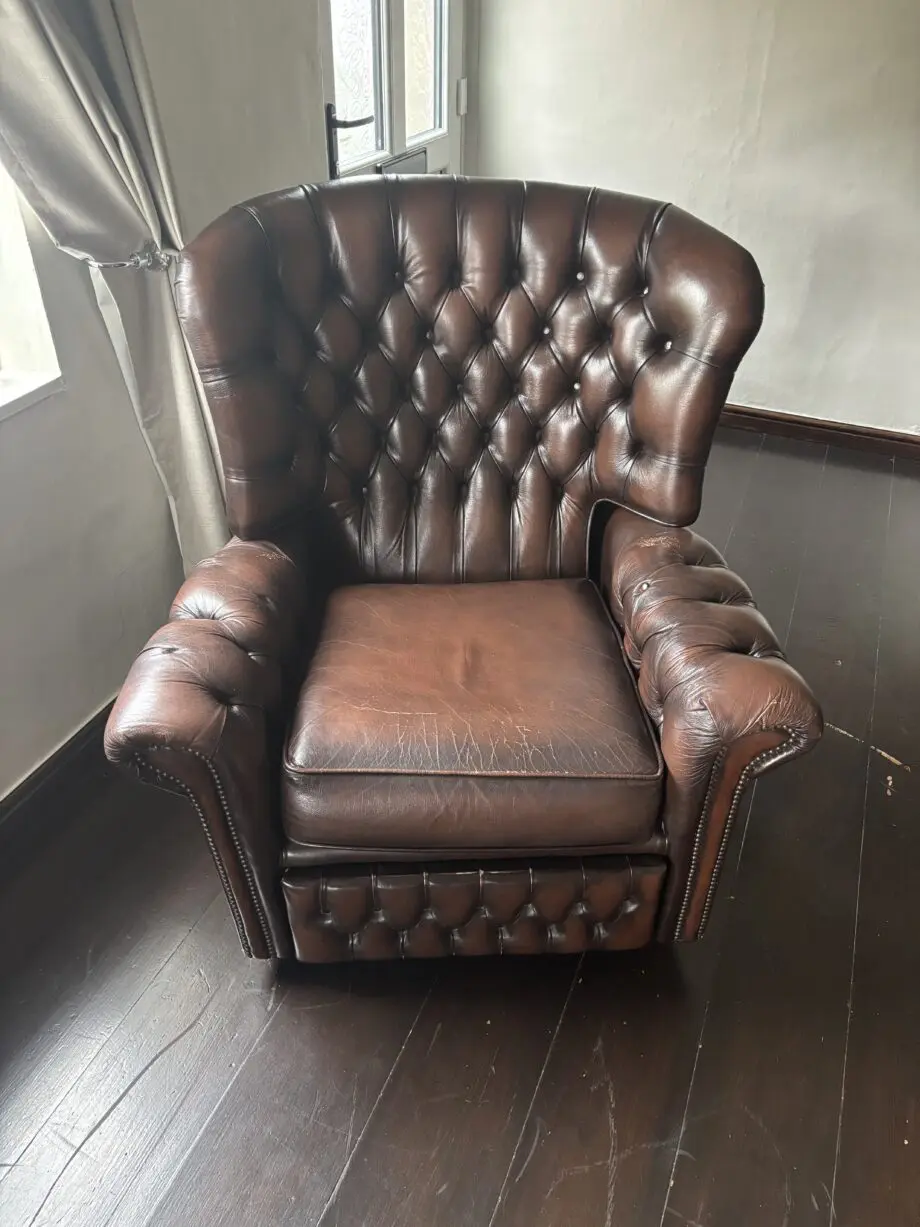 Chesterfield monk back recliner