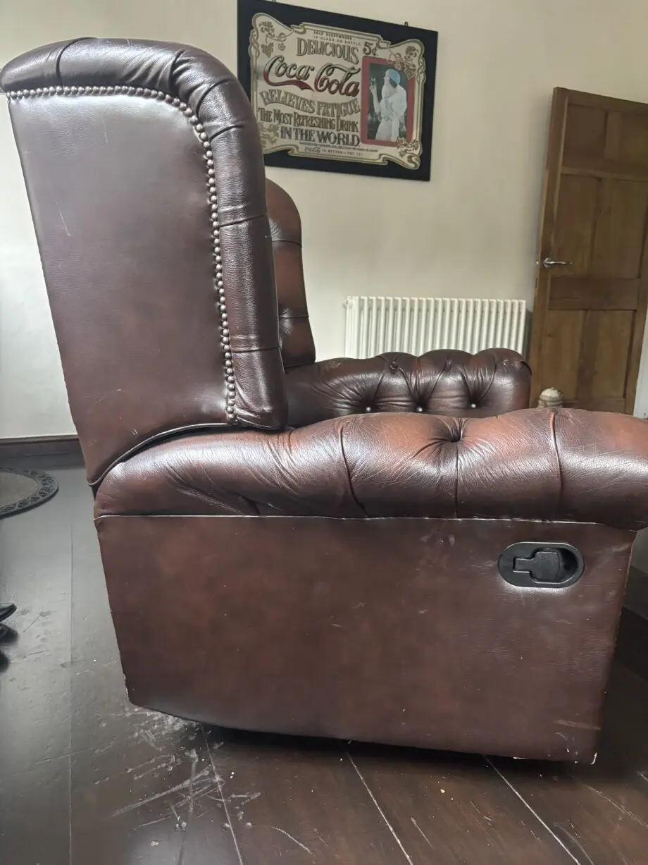 Chesterfield monk back recliner