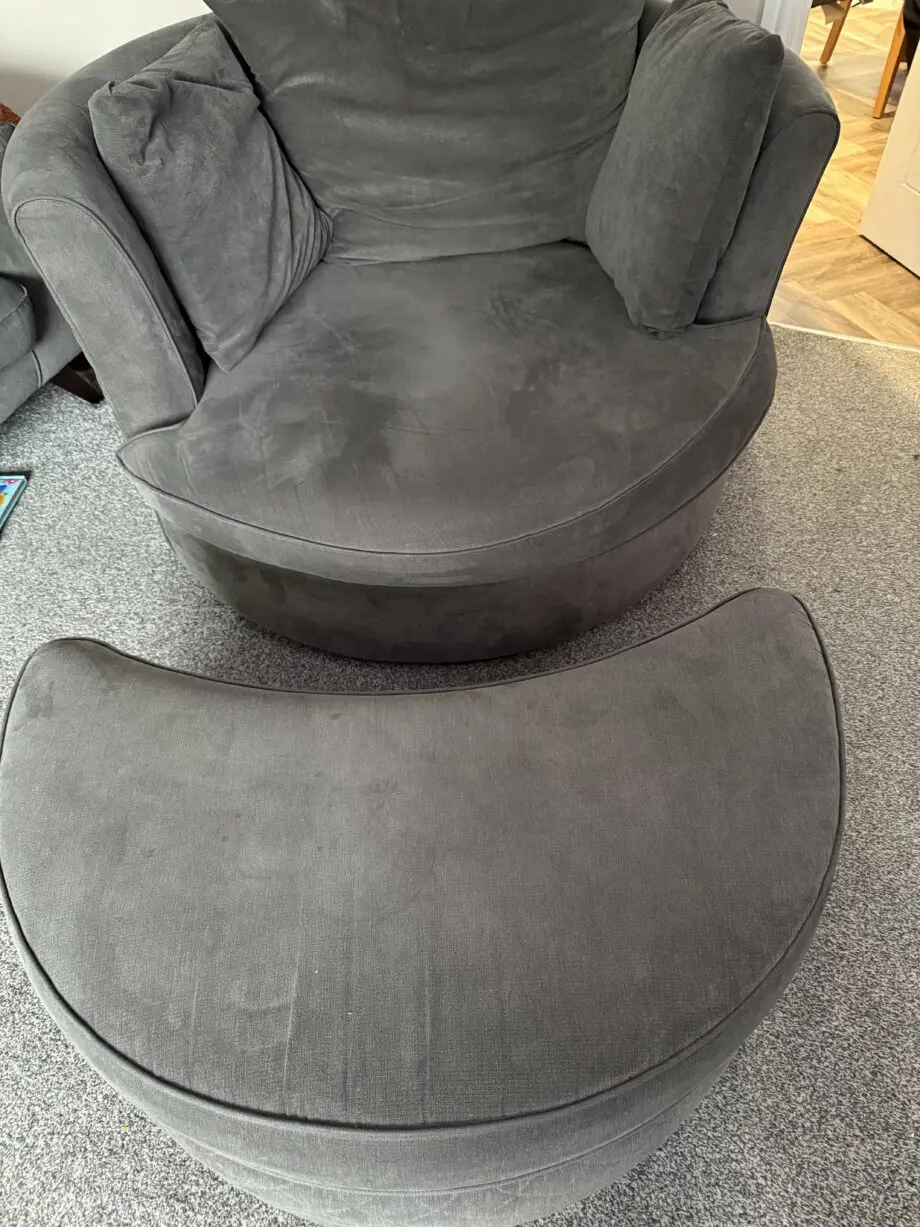 DFS Okra Love Seat with Foot Stool