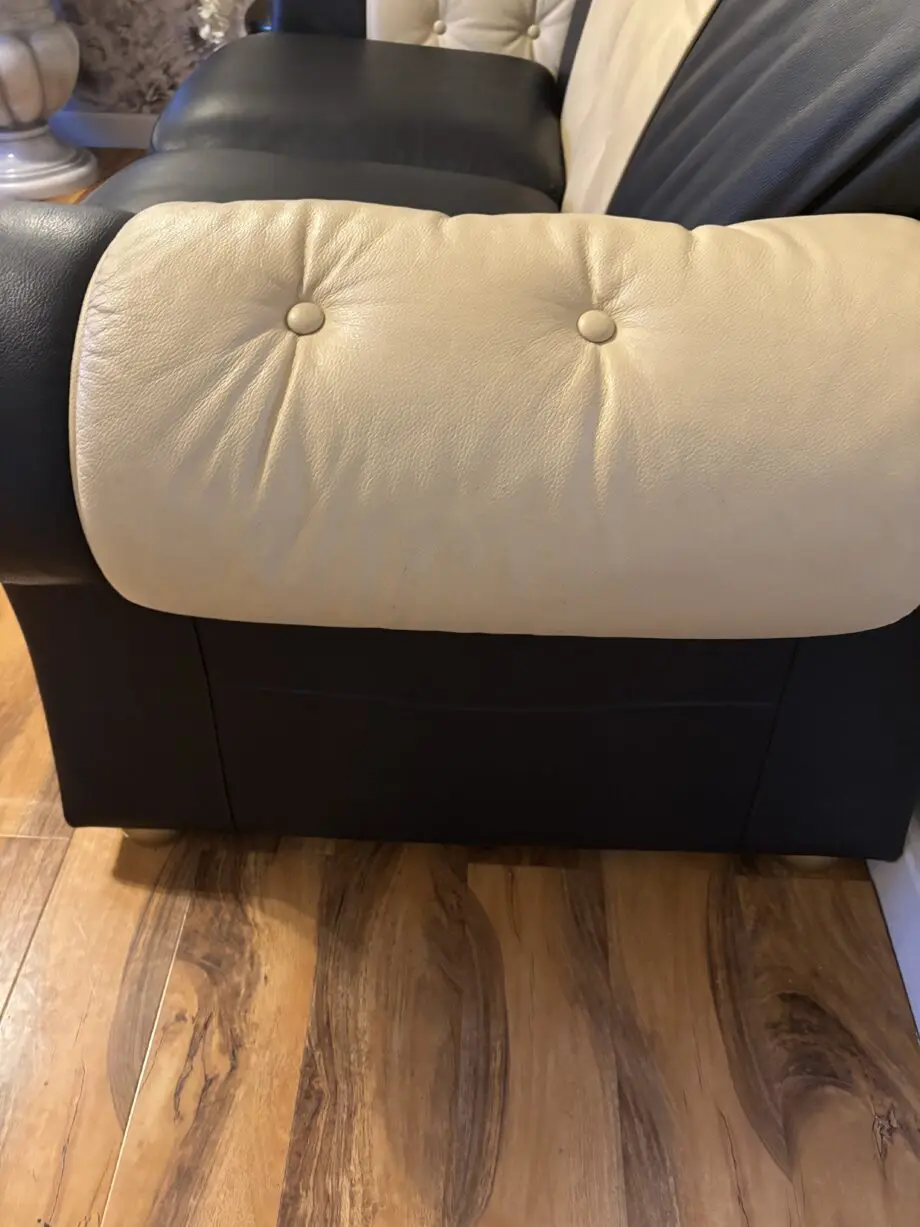 Black and beige Italian sofa set with Versace pattern and emblems