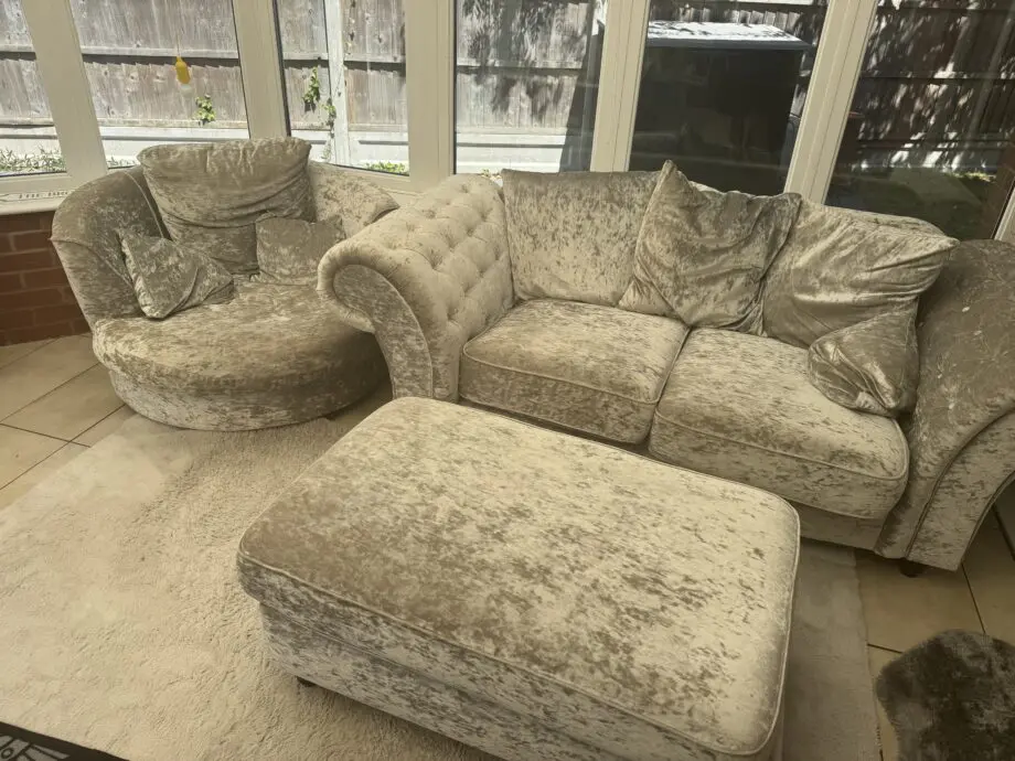 Silver 3 Piece Sofa Set