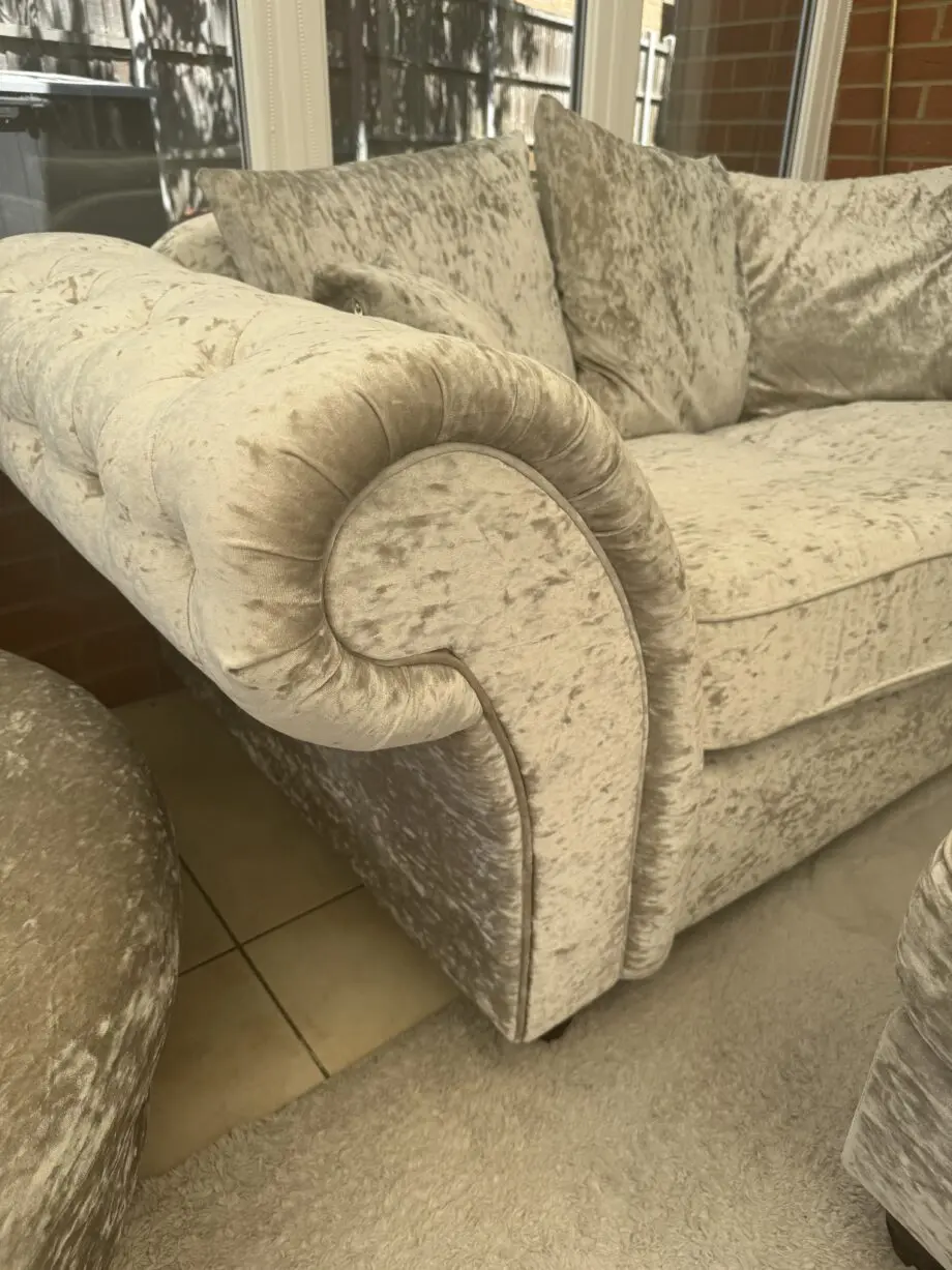 Silver 3 Piece Sofa Set