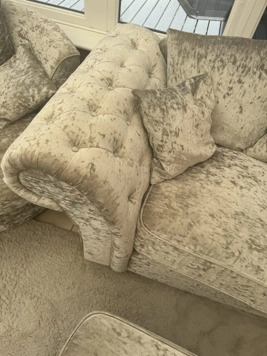 Silver 3 Piece Sofa Set