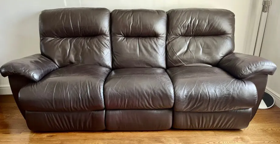 DFS Chocolate Brown 3 Seater Sofa - 2 Recliners
