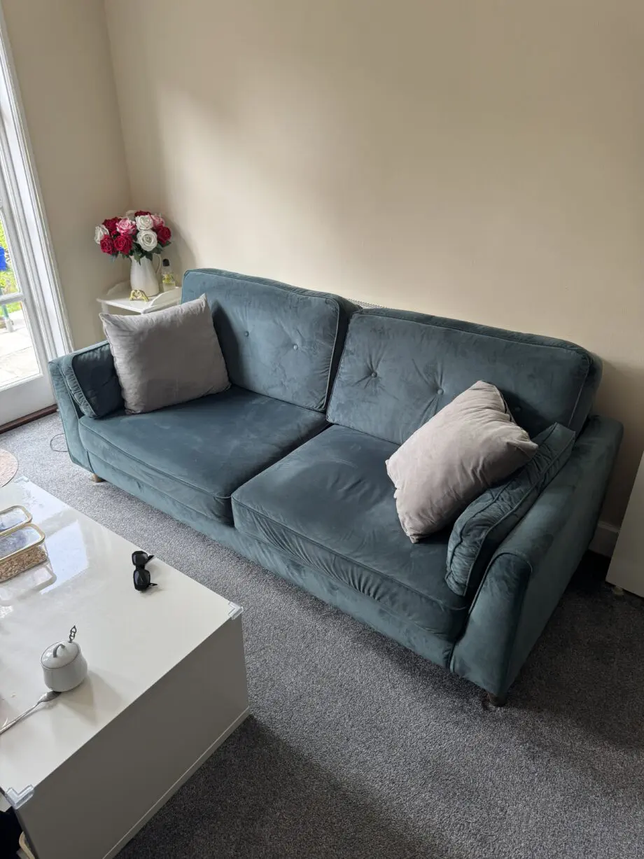 Fish pools 3 seater fabric sofa set in Teal (2 pieces)