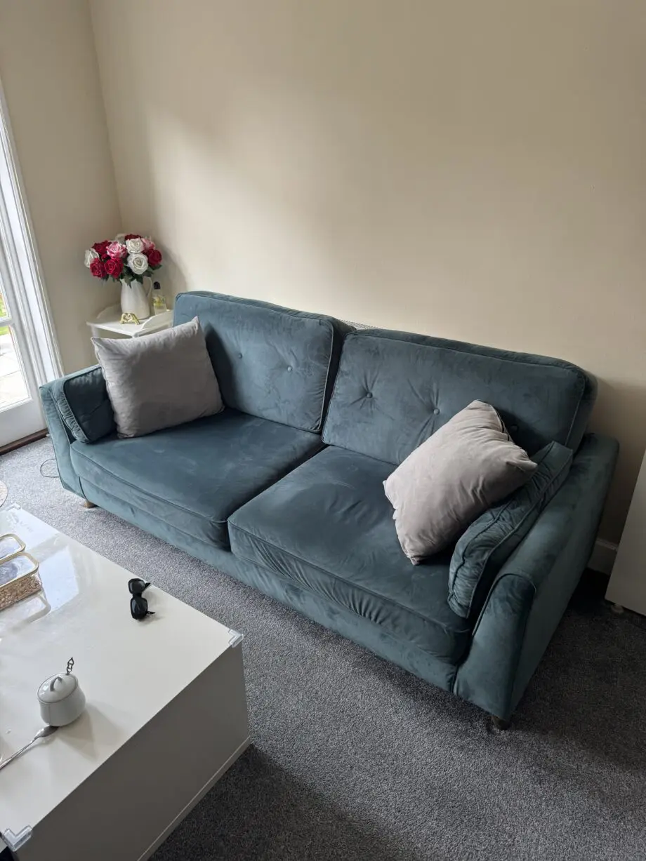 Fish pools 3 seater fabric sofa set in Teal (2 pieces)