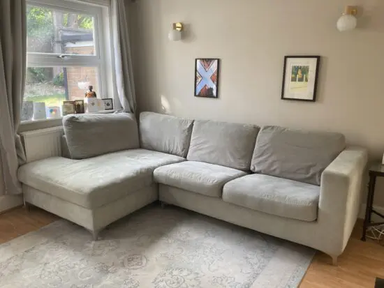 BHS grey corner sofa