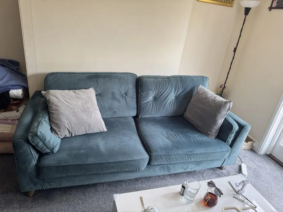 Fish pools 3 seater fabric sofa set in Teal (2 pieces)