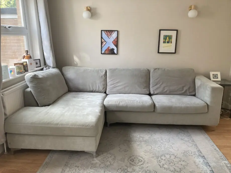 BHS grey corner sofa