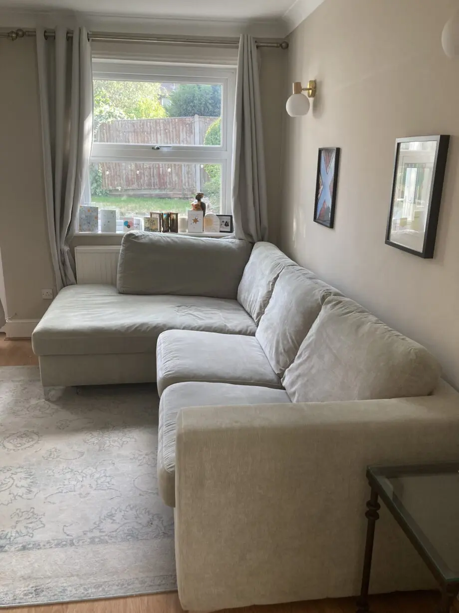 BHS grey corner sofa