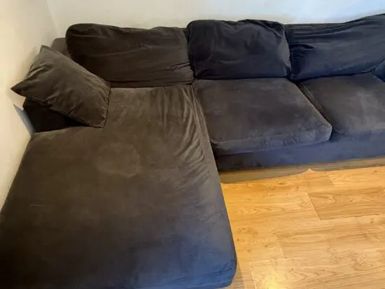 Dark Grey Velvet Left Hand 4 Seater Chaise Corner Sofa - August