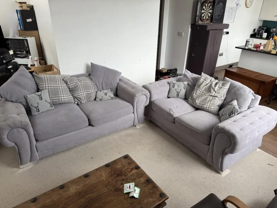 Bespoke sofas, grey.