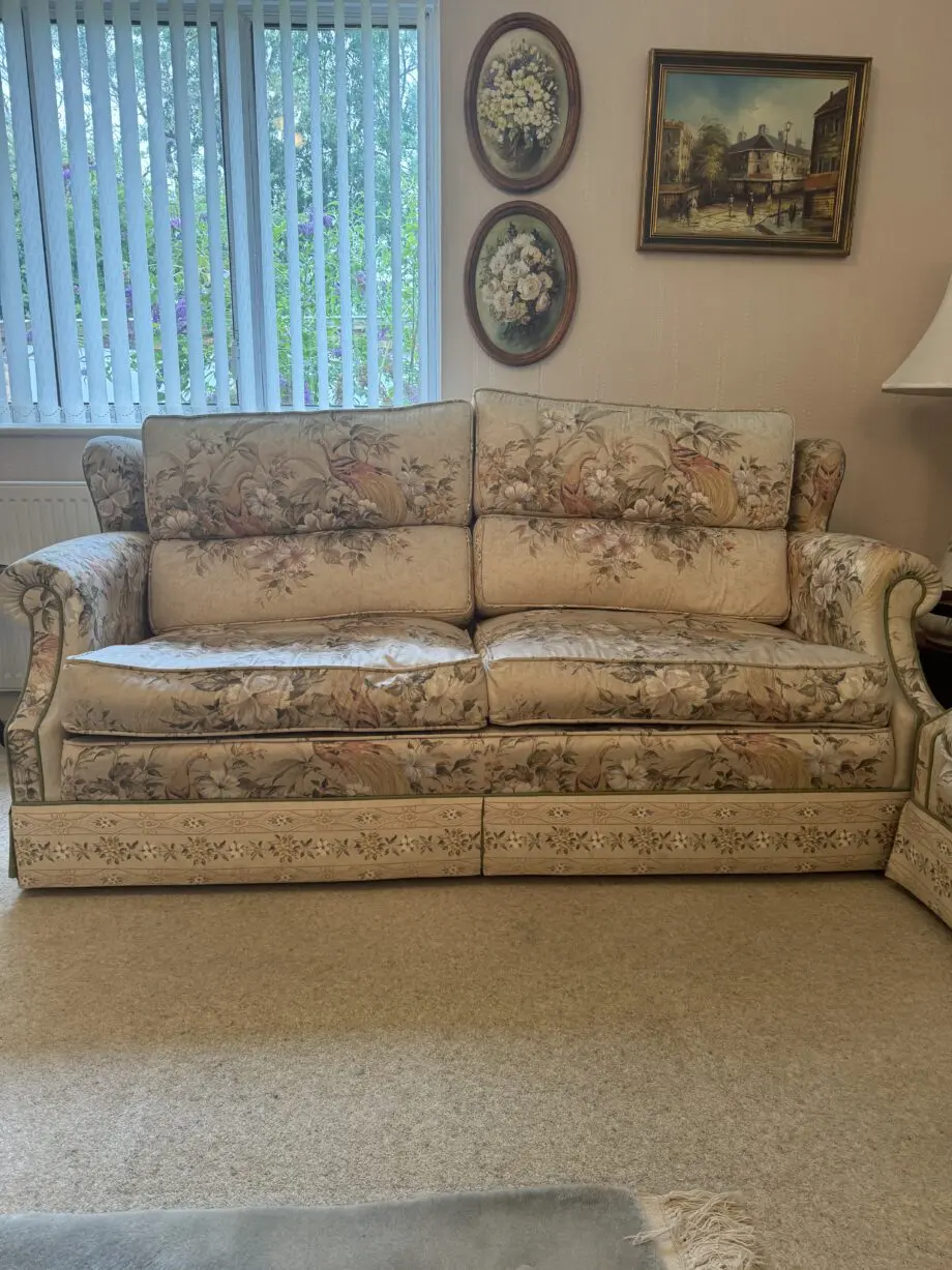 2 x 3 seater sofas, 1 x large armchair, 1 x small armchair