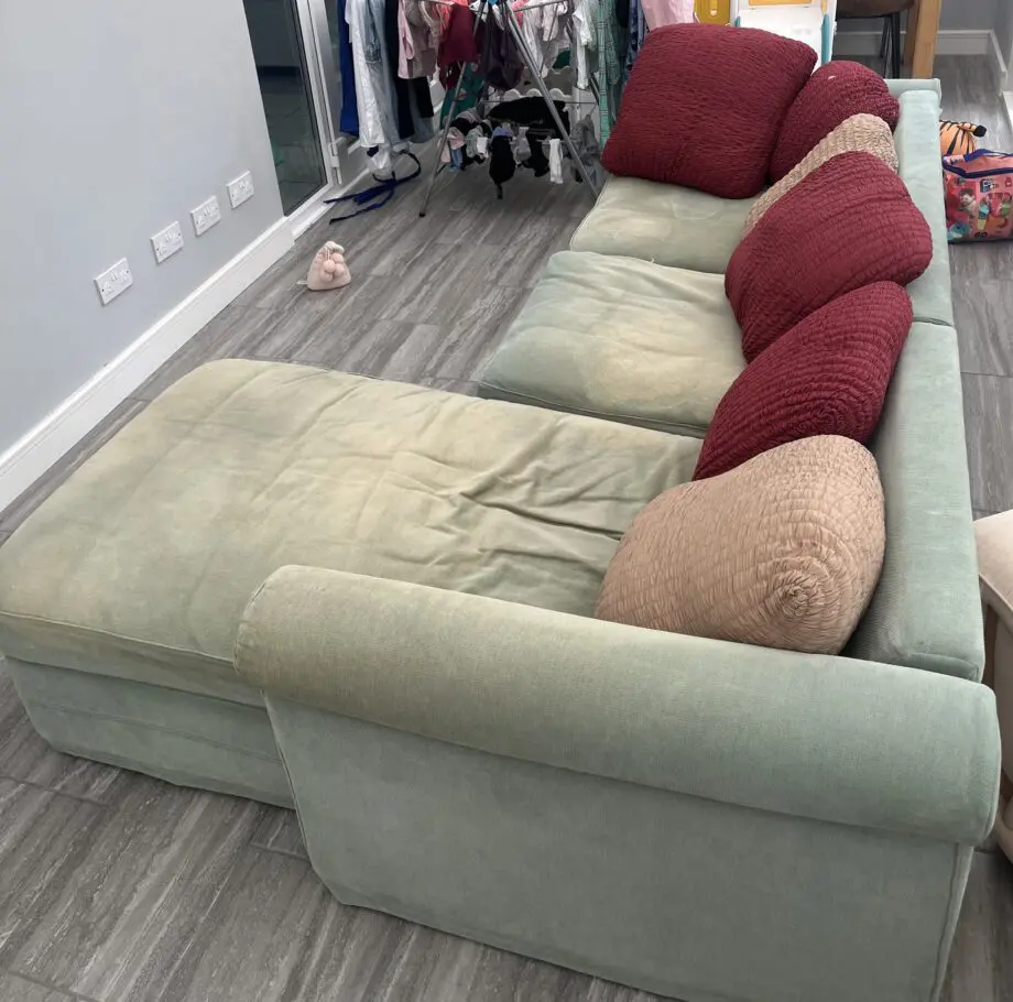 IKEA Light Green L shape sofa / Chair / Footstall