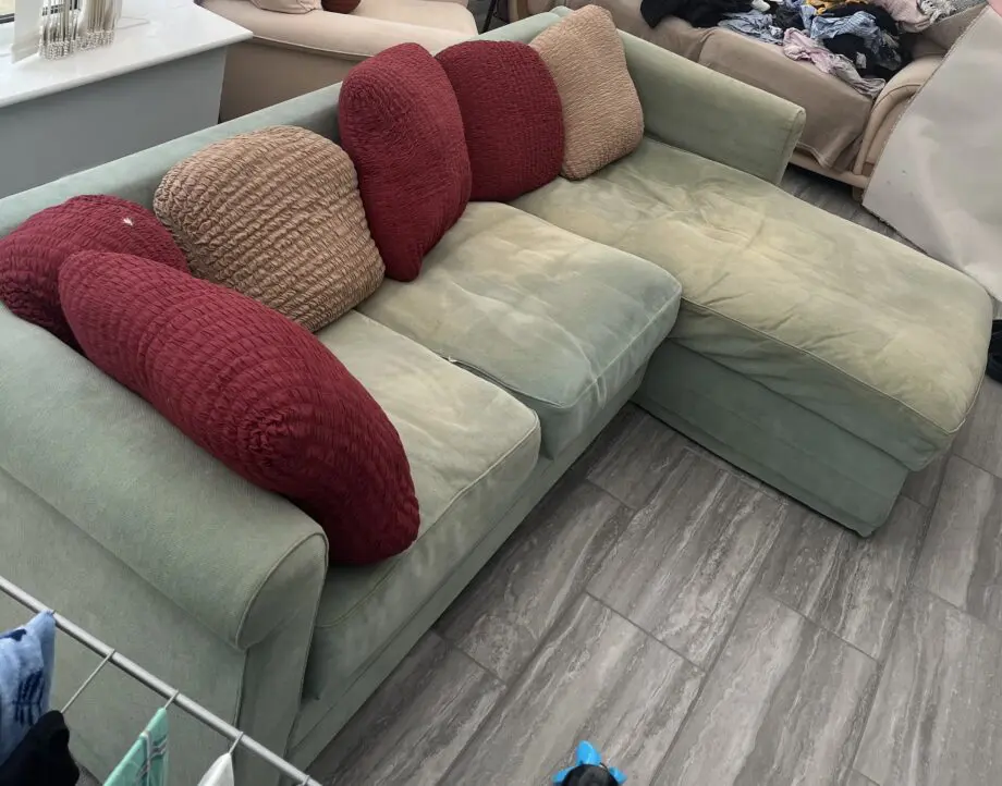 IKEA Light Green L shape sofa / Chair / Footstall