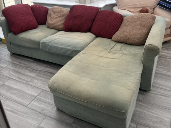IKEA Light Green L shape sofa / Chair / Footstall