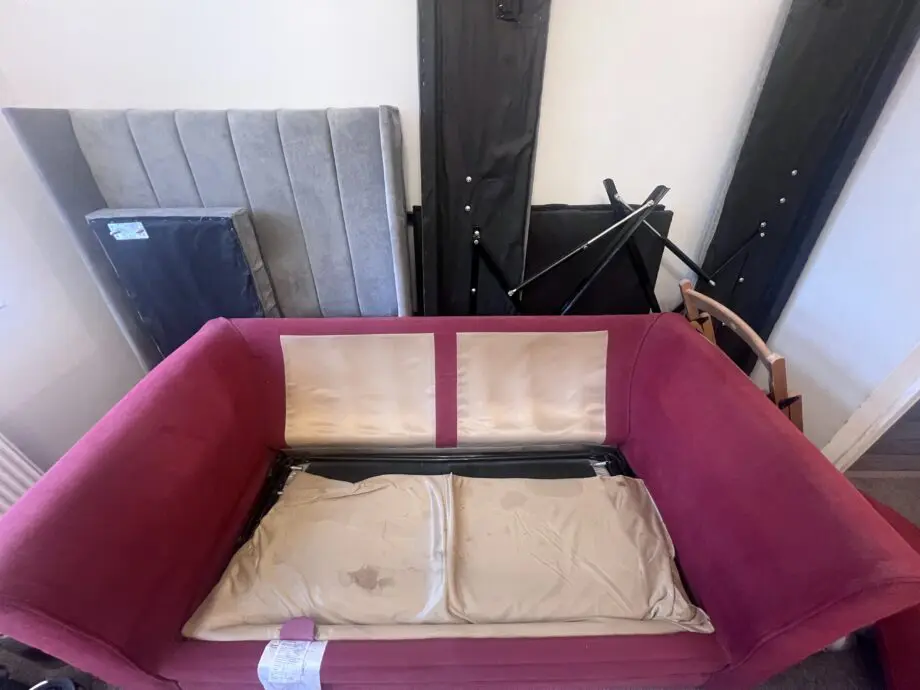 Red sofa bed