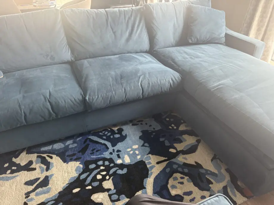Willow and Hall Bermerton chaise storage sofa bed, velvet, royal blue