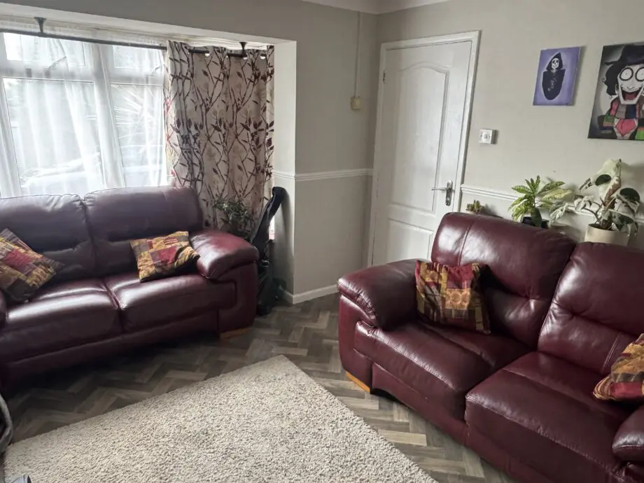 Maroon Leather 2-seater Sofa