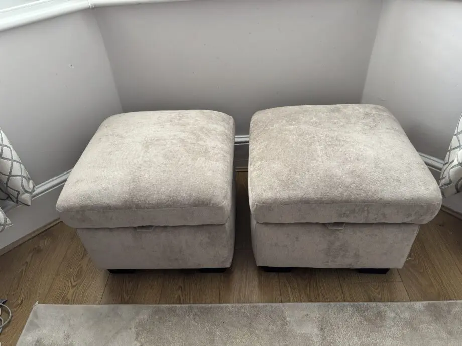 Large 2 Seater Settee x 2 and Footstools x 2
