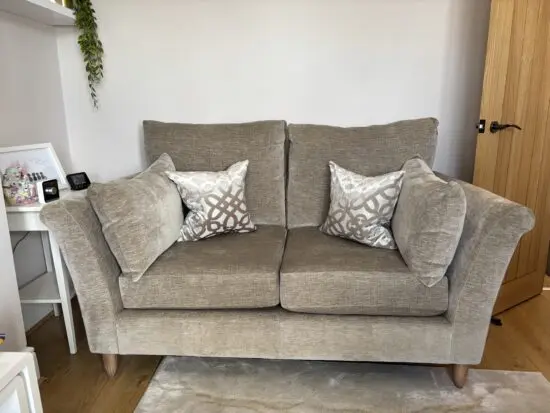 Large 2 Seater Settee x 2 and Footstools x 2