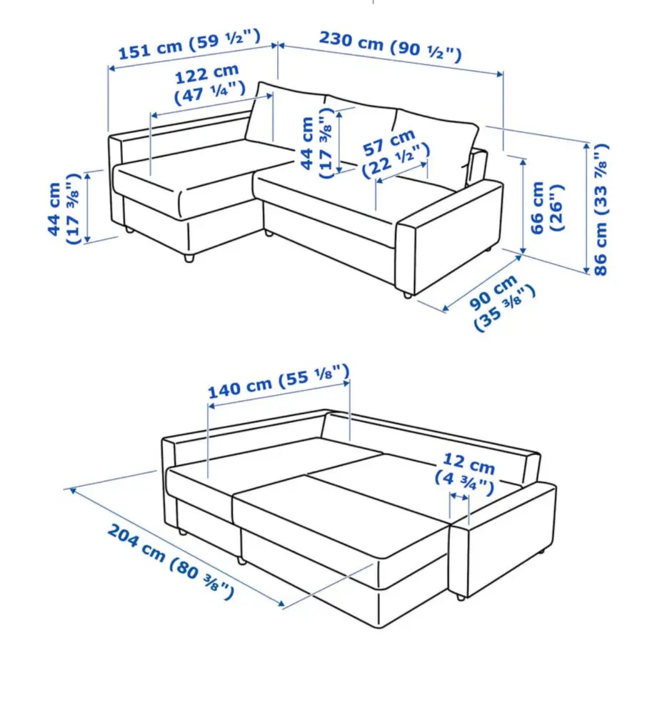 Ikea Friheten Sofa bed skiftebo blue