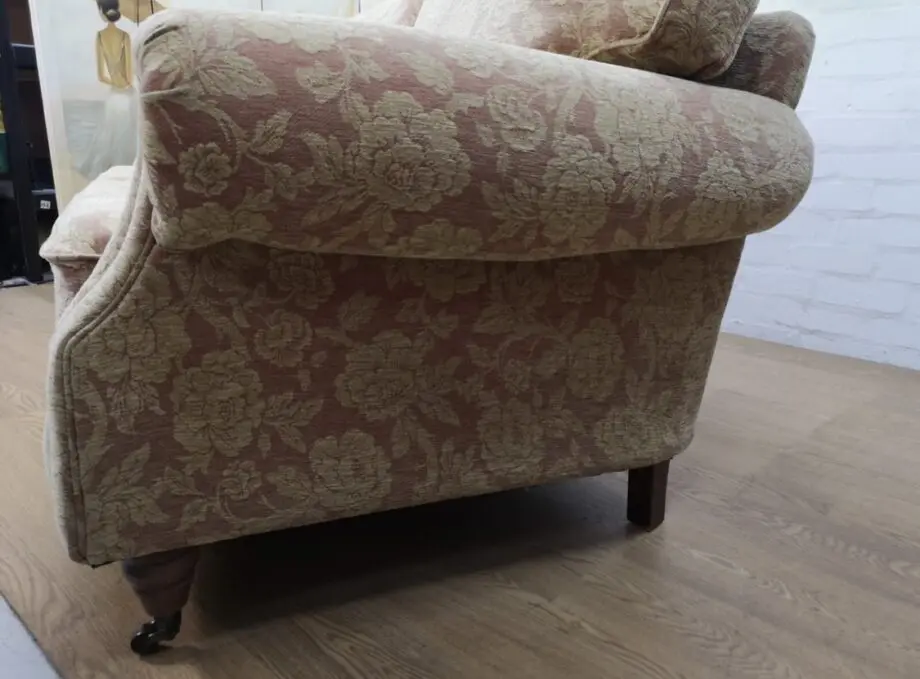 Dusky rose floral two seater sofa by Sofa Sofa