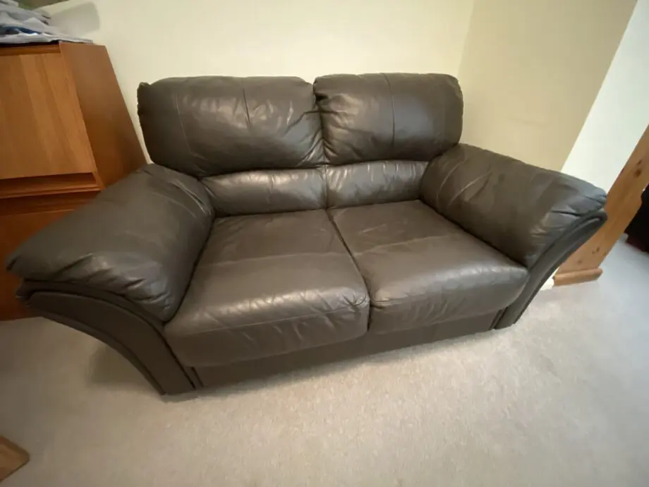 Dark brown soft 2 seater sofa