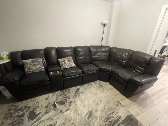 Dark brown corner sofa