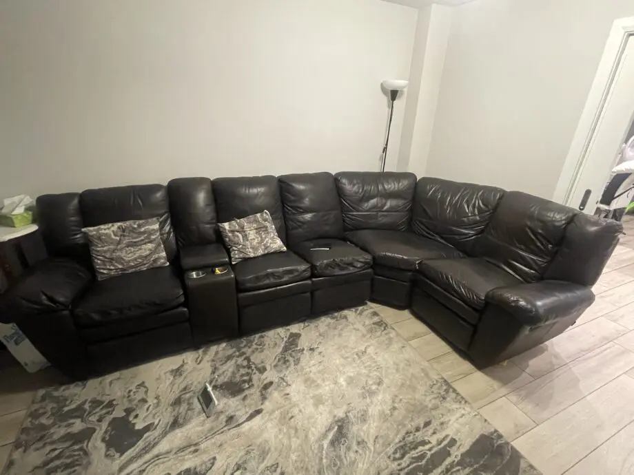 Dark brown corner sofa
