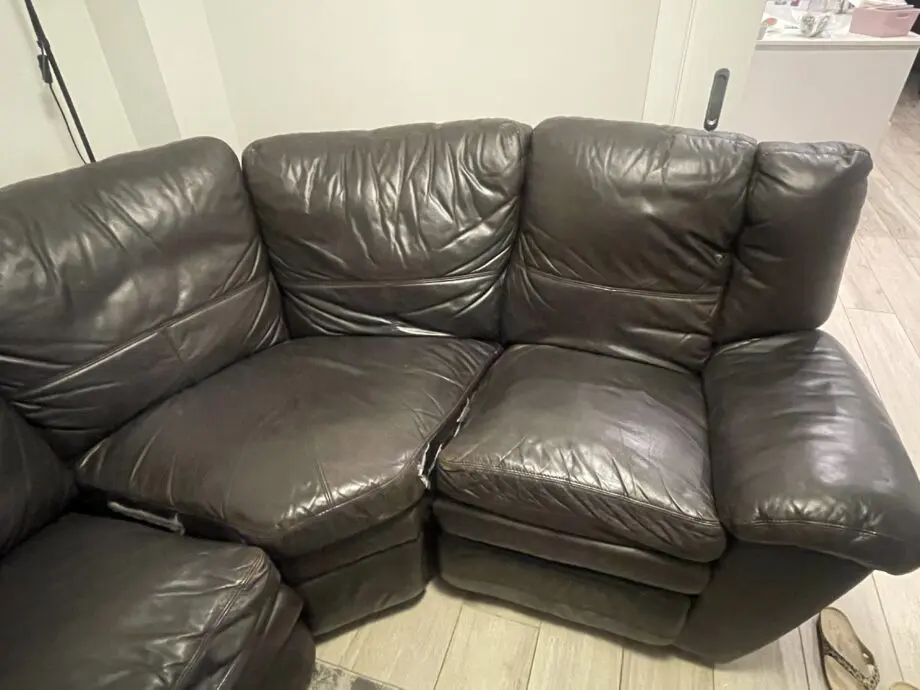 Dark brown corner sofa