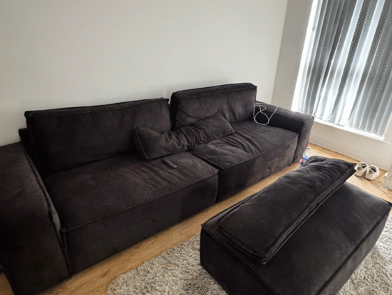 Black sofa club large sofa