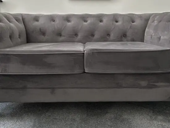 Habitat charcoal Chesterfield velvet 2 seater sofa