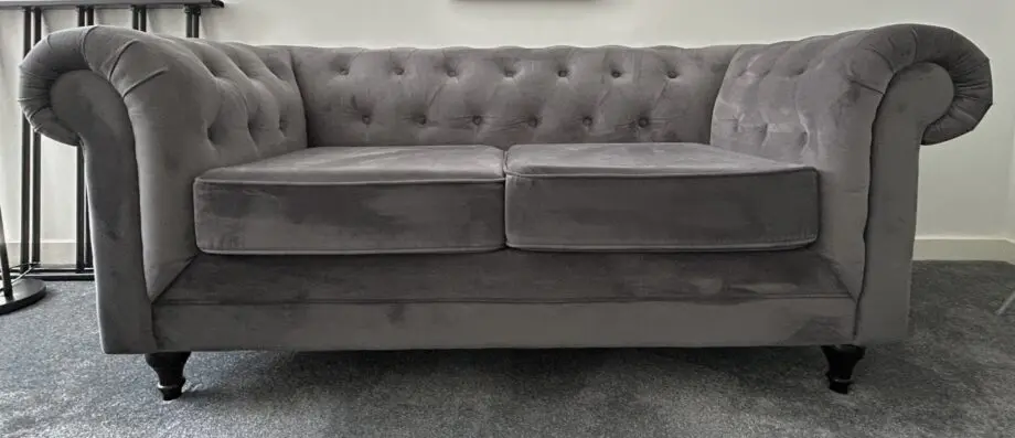Habitat charcoal Chesterfield velvet 2 seater sofa