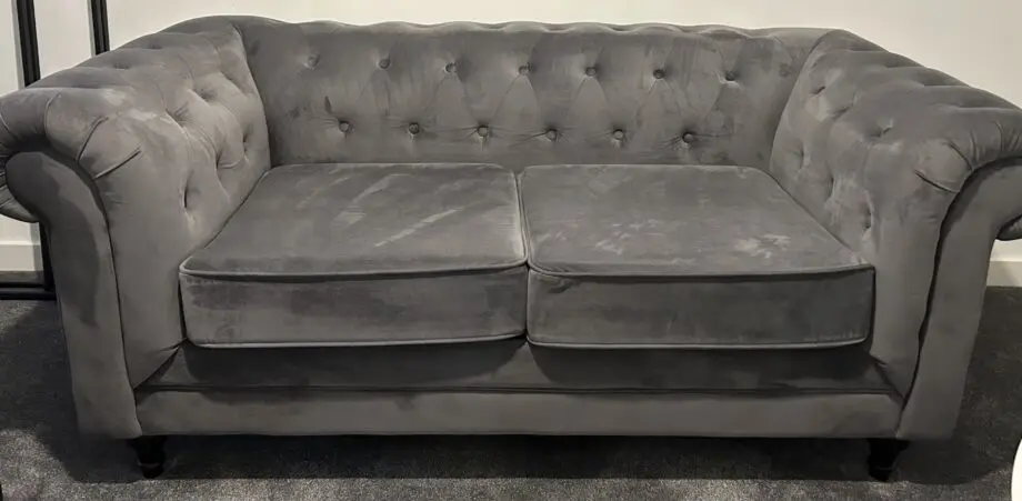 Habitat charcoal Chesterfield velvet 2 seater sofa