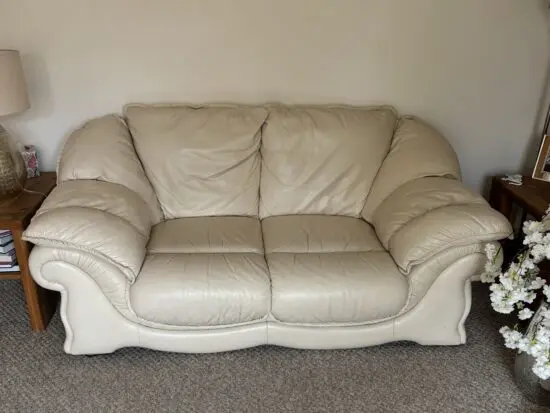DFS Cream Leather Sofa