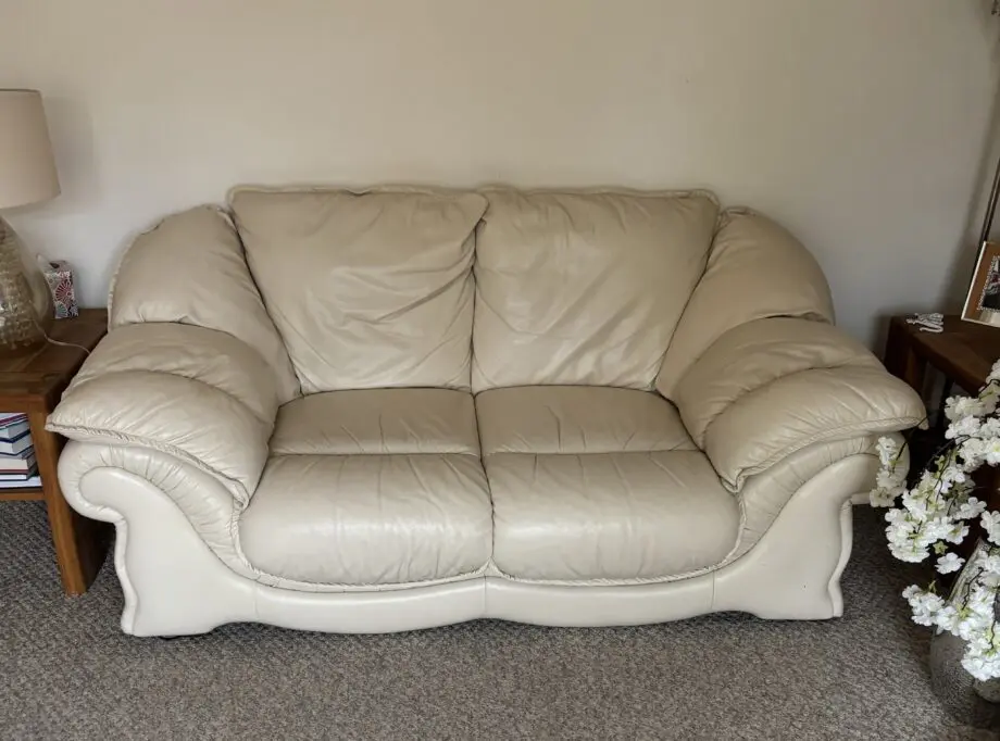 DFS Cream Leather Sofa